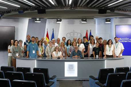 26/05/2026. Visitas del programa Moncloa Abierta. Participantes en el programa Moncloa Abierta, en la sala de prensa de la Secretaría de Est...